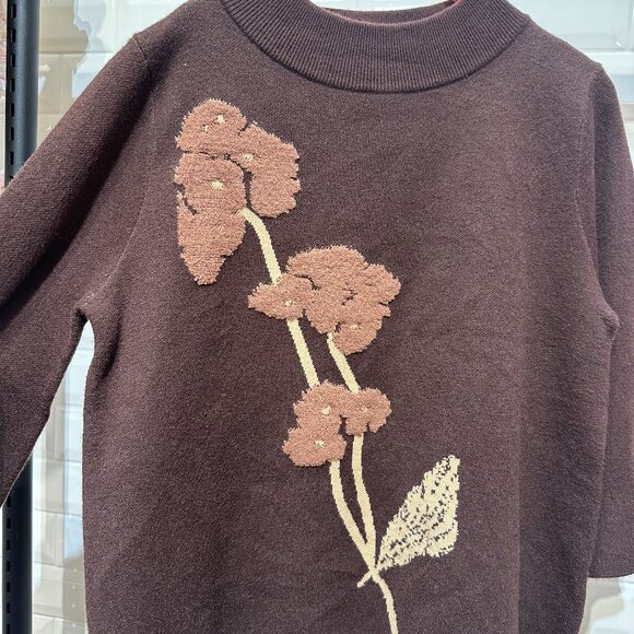 Flower Mock Neck Sweater Top - K0904 - Umgee USA - Picture 3 of 3